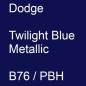 Preview: Dodge, Twilight Blue Metallic, B76 / PBH.